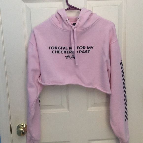 Pink Cropped Hoodie - Picture 1 of 2